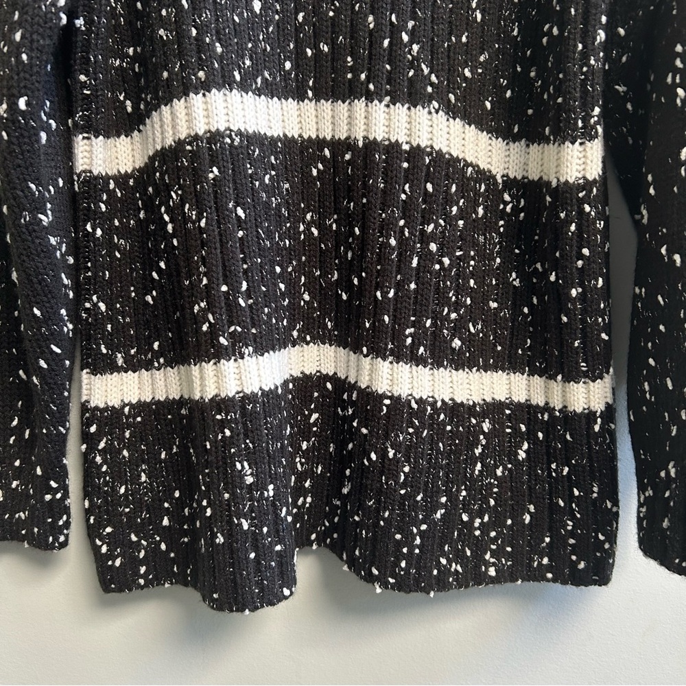 NWOT Talbots Black White Textured Chunky Knit Oversized Sweater, Size XXL Women - Picture 3 of 9